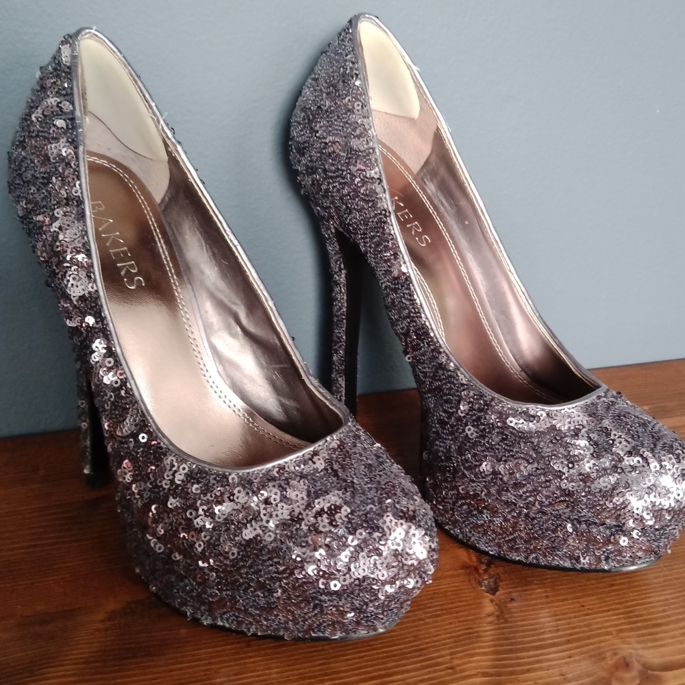 Bakers sequin platforms